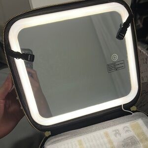NWT Black Travel Makeup Case with Mirror